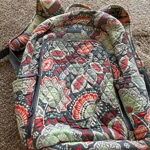 Vera Bradley Floral Backpack - Red, Green, Gray